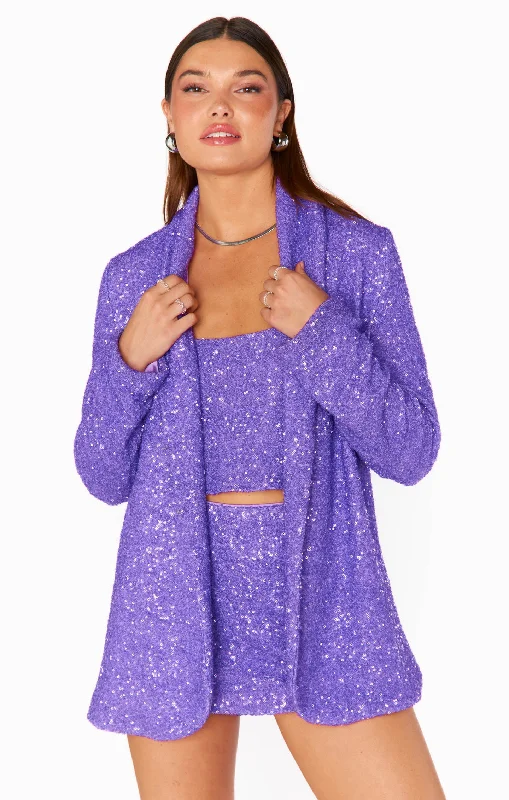 Tara Crop Top ~ Violet Sequins