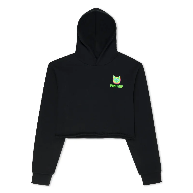 Thermal Nermal Cropped Hoodie (Black)