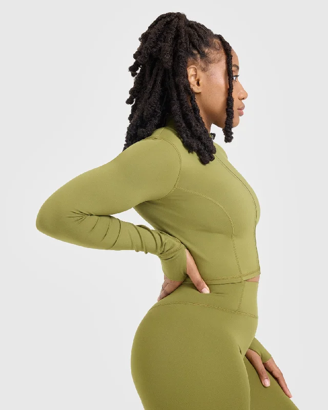 Timeless Crop Jacket | Olive Green