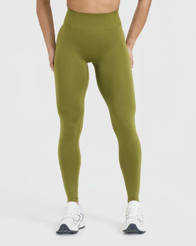 Timeless High Waisted Leggings | Olive Green