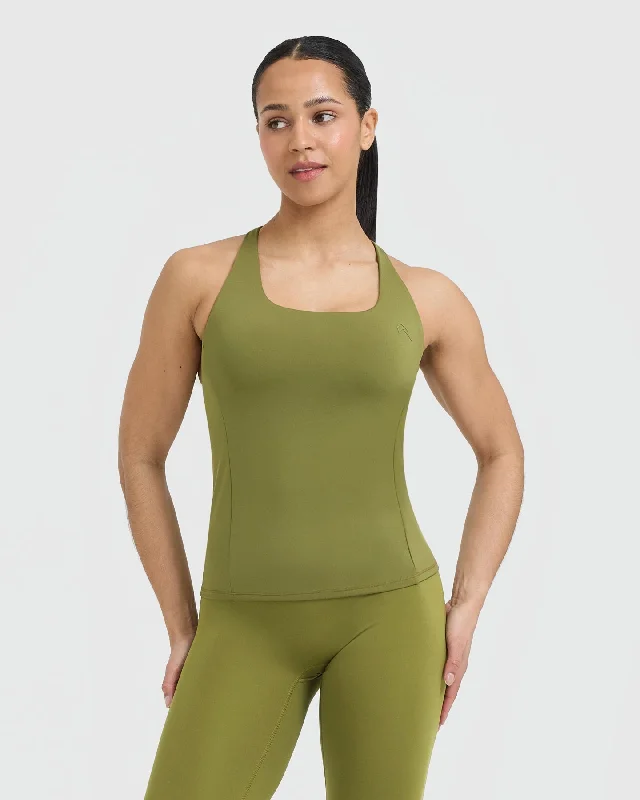 Timeless Square Neck Vest | Olive Green