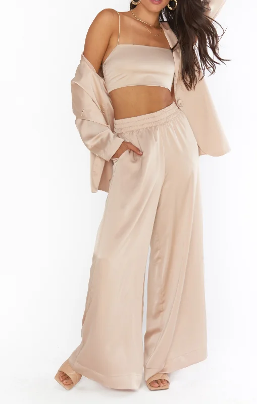 Tucker Top ~ Champagne Luxe Satin