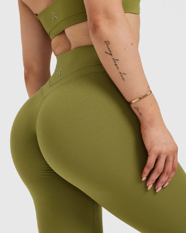 Unified High Waisted Leggings | Olive Green