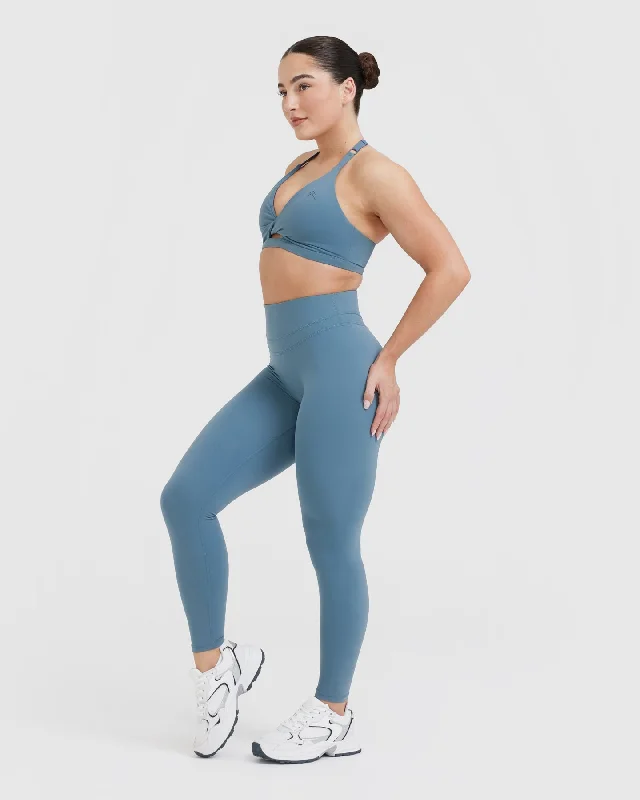 Unified Twist Sports Bra | Moonstone Blue